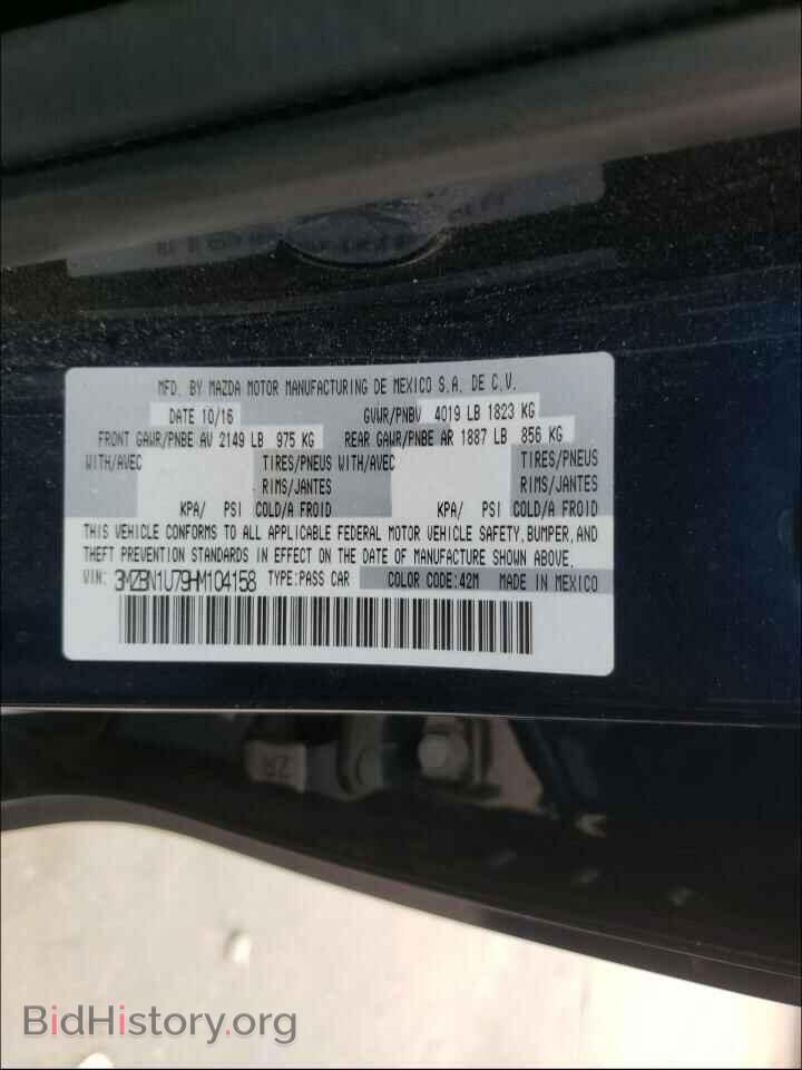 2017 MAZDA 3 - VIN: 3MZBN1U79HM104158 - Фото 10