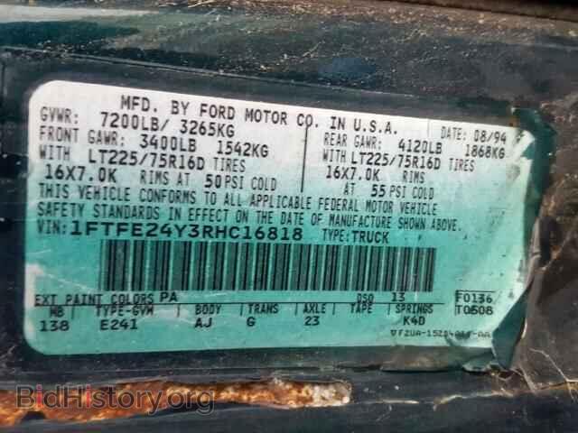 1994 FORD ECONOLINE - VIN: 1FTFE24Y3RHC16818 - Фото 10