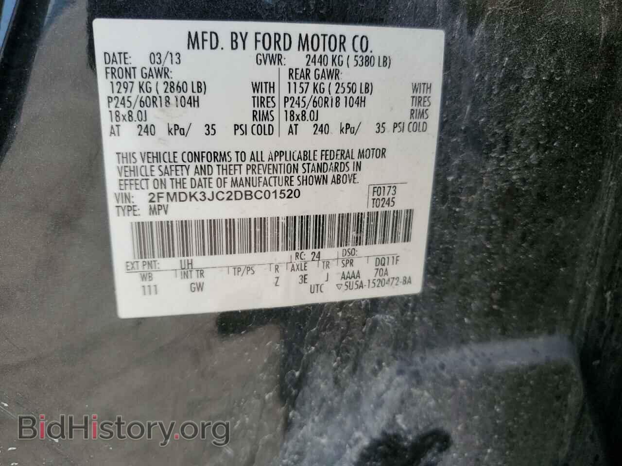 2013 FORD EDGE - VIN: 2FMDK3JC2DBC01520 - Photo 13