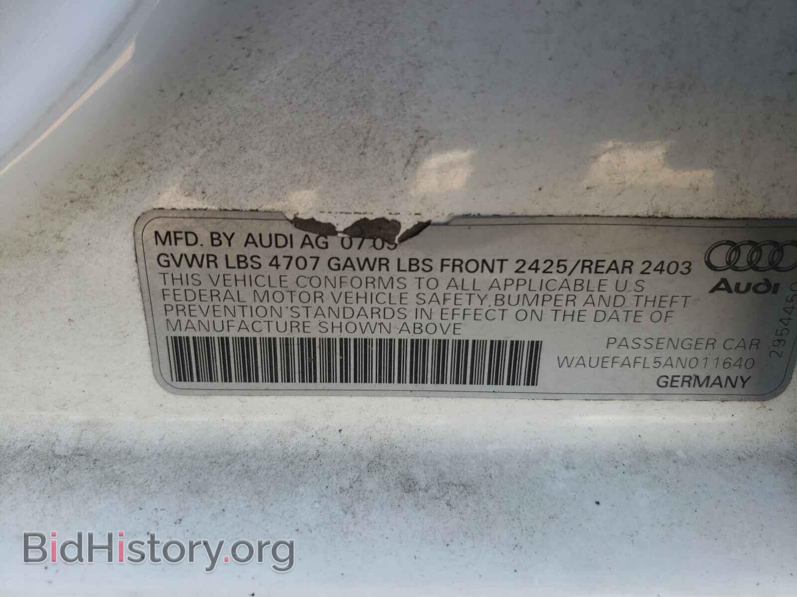 2010 AUDI A4 - VIN: WAUEFAFL5AN011640 - Фото 10