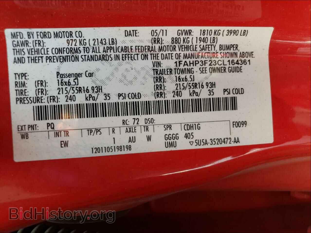 2012 FORD FOCUS - VIN: 1FAHP3F23CL164361 - Фото 10