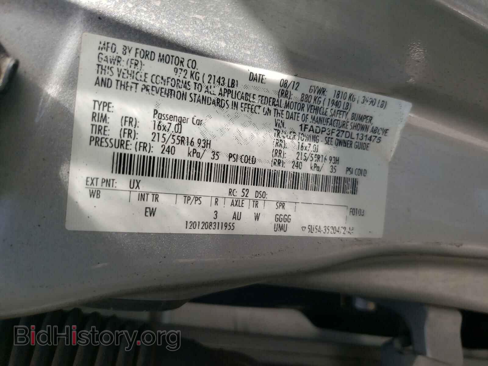 2013 FORD FOCUS - VIN: 1FADP3F27DL131475 - Фото 10
