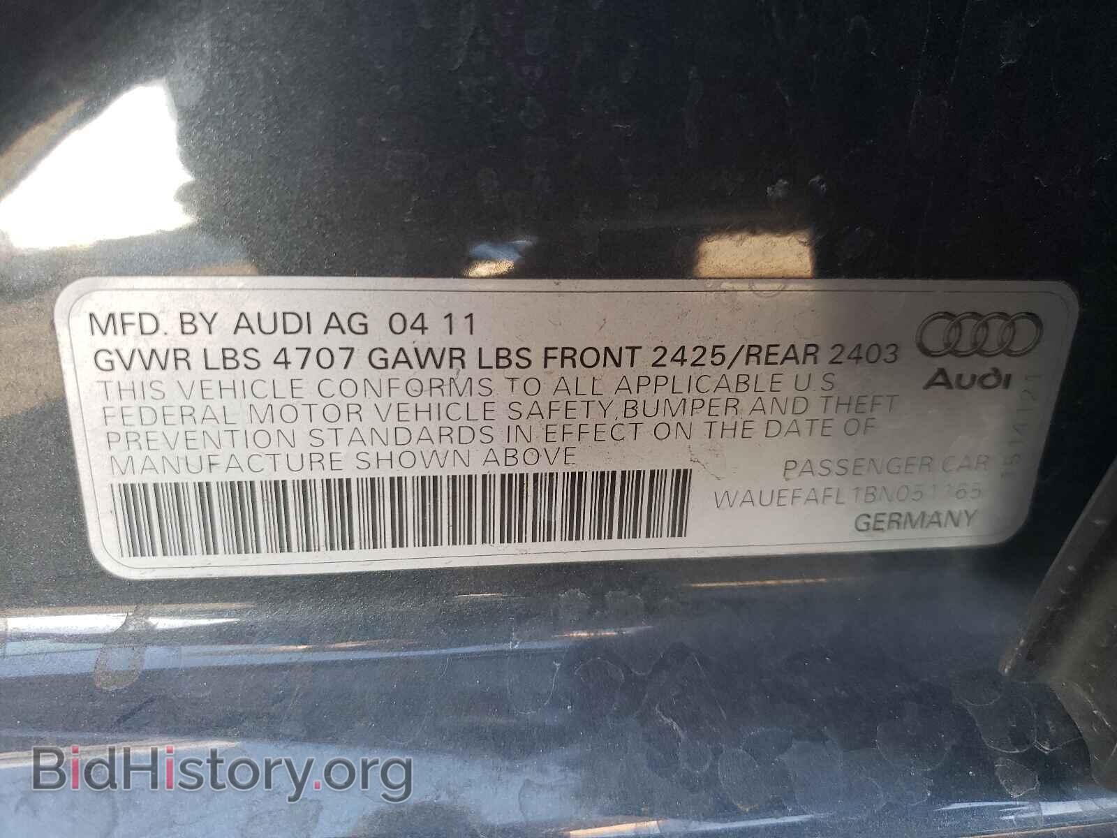 2011 AUDI A4 - VIN: WAUEFAFL1BN051165 - Фото 10