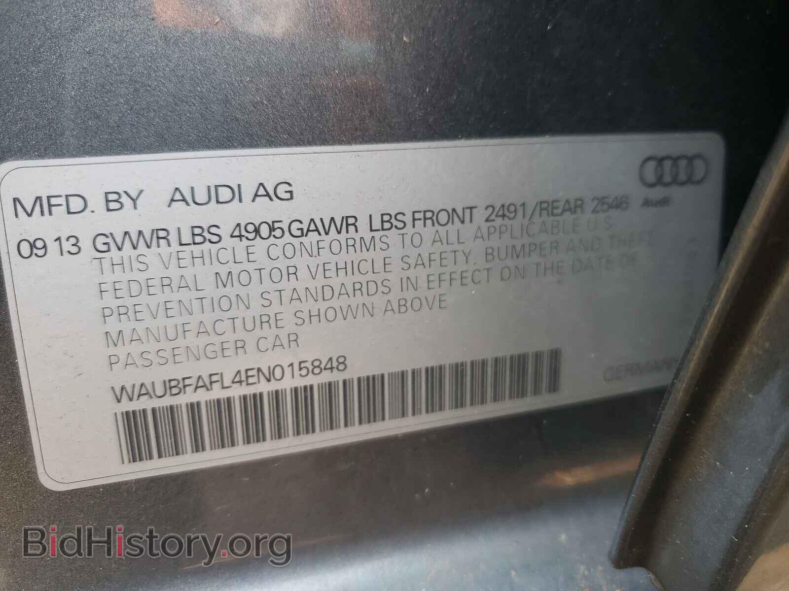 2014 AUDI A4 - VIN: WAUBFAFL4EN015848 - Фото 10