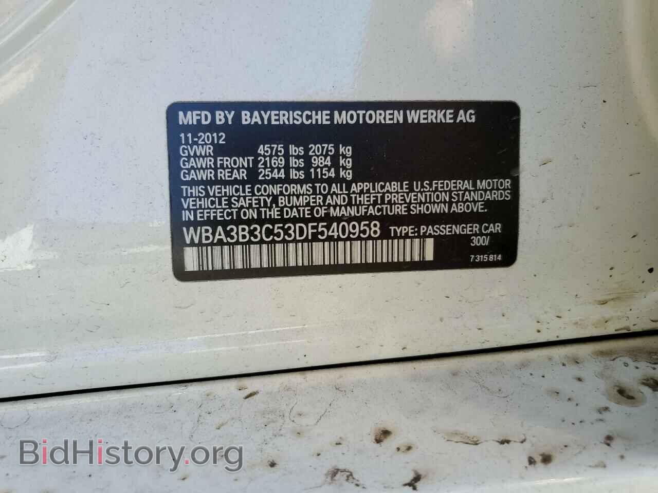 2013 BMW 3 SERIES - VIN: WBA3B3C53DF540958 - Фото 10
