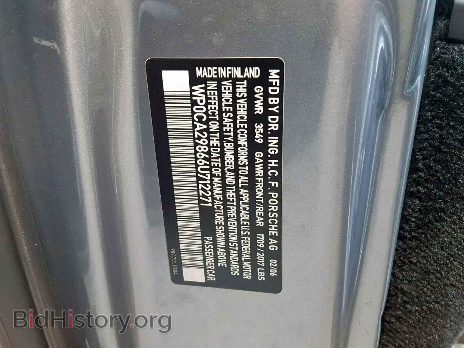 2006 PORSCHE BOXSTER - VIN: WP0CA29866U712271 - Фото 10
