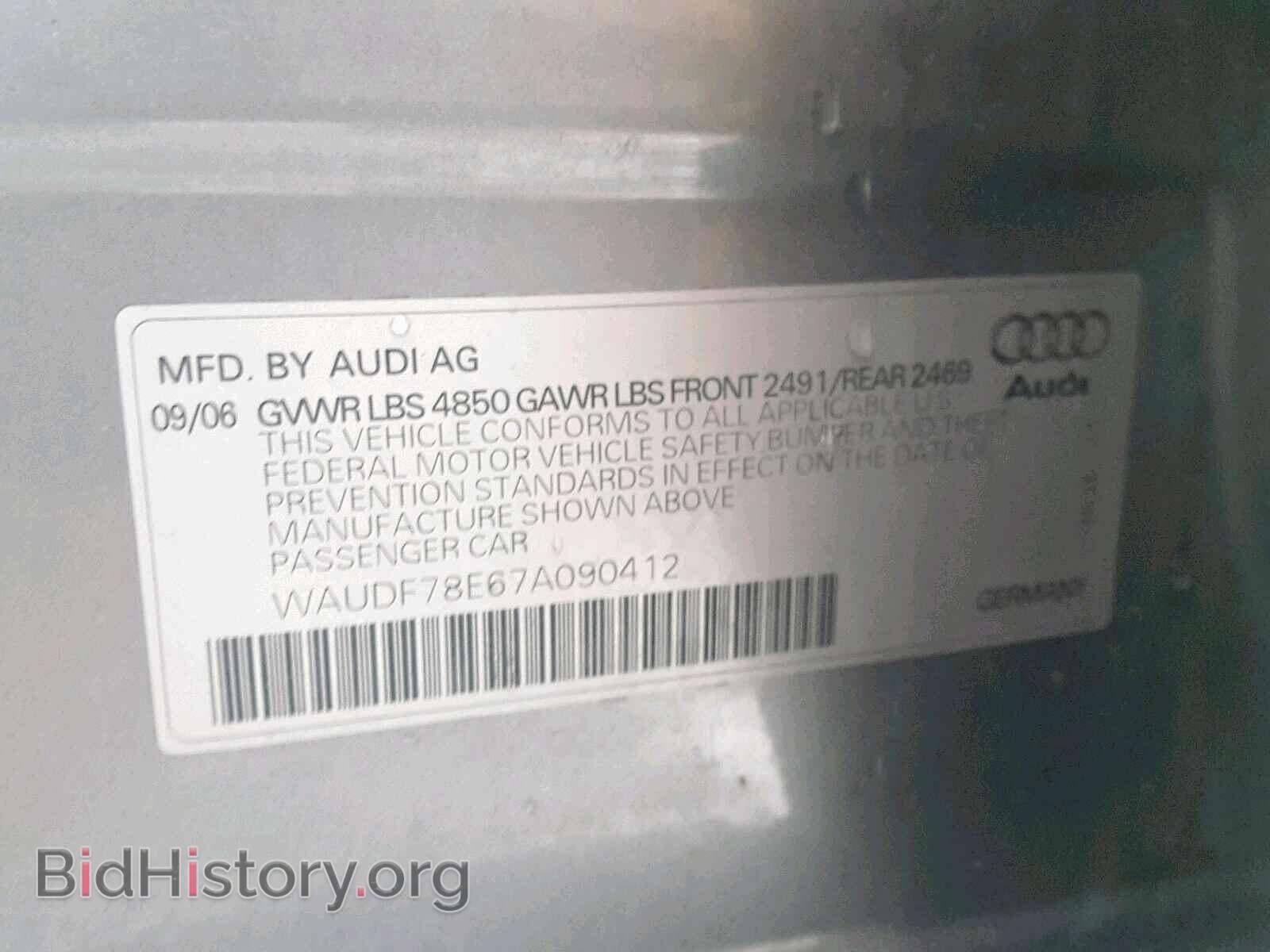 2007 AUDI A4 - VIN: WAUDF78E67A090412 - Photo 10