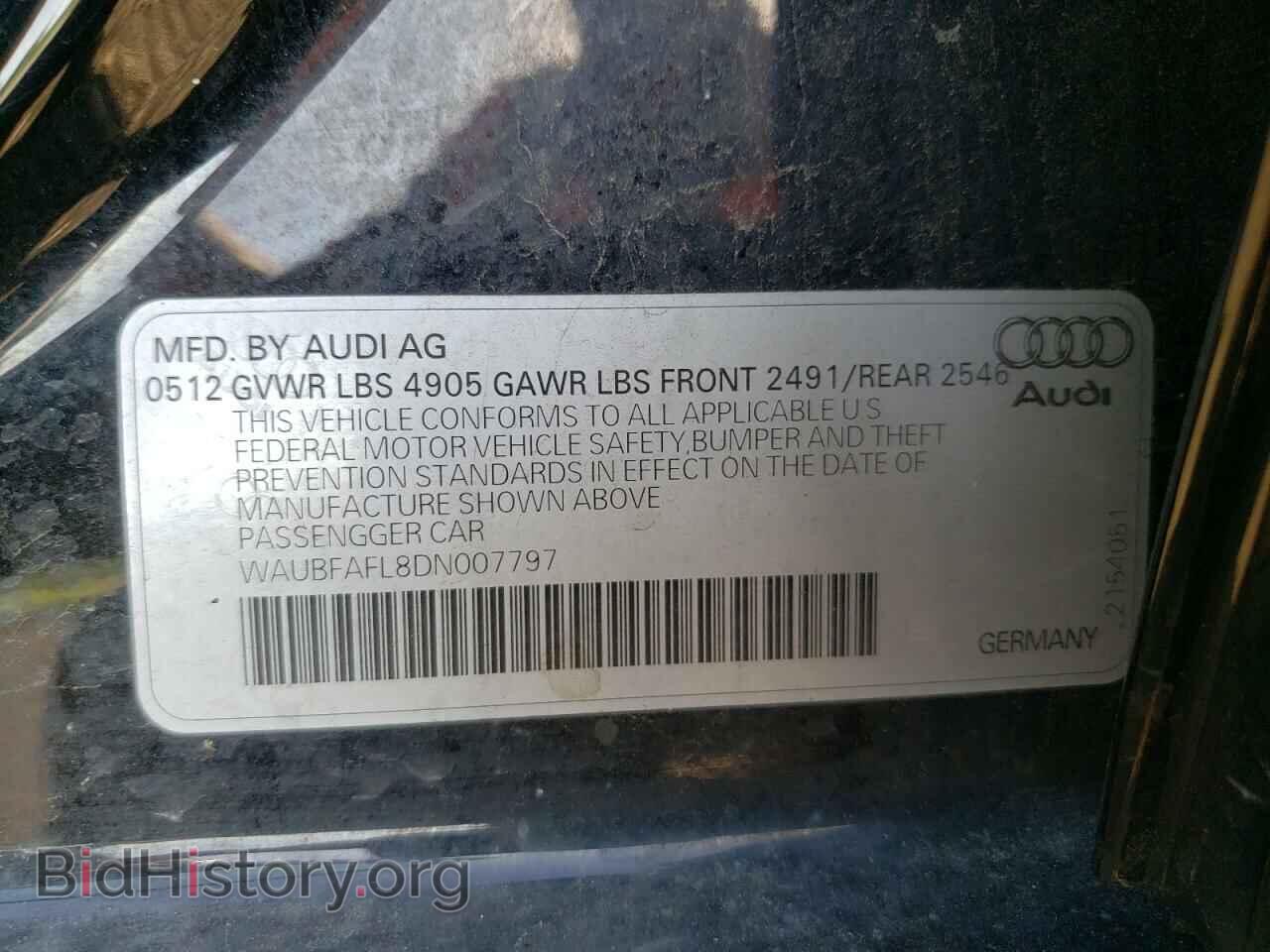2013 AUDI A4 - VIN: WAUBFAFL8DN007797 - Photo 12