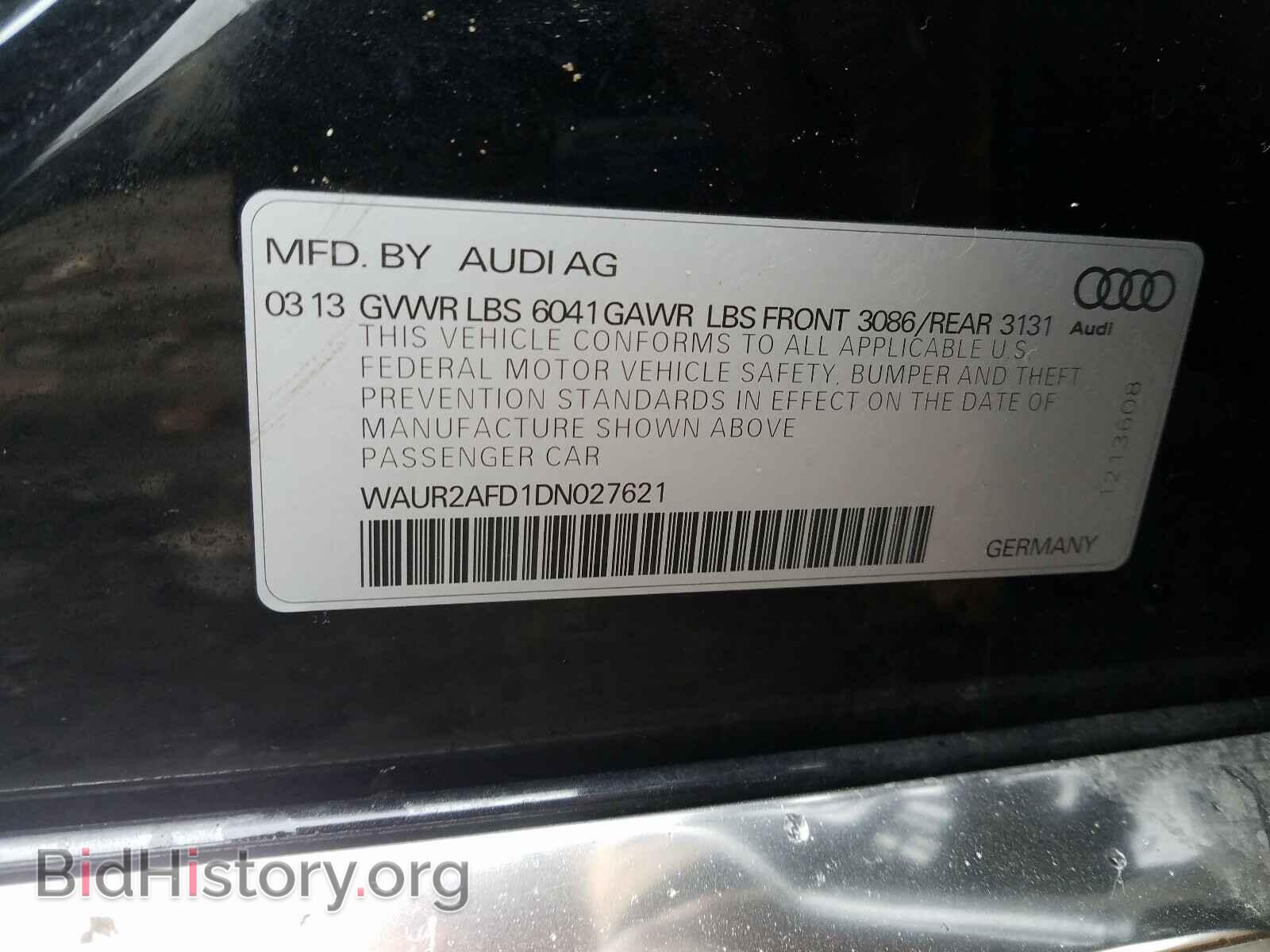 2013 AUDI A8 - VIN: WAUR2AFD1DN027621 - Фото 10