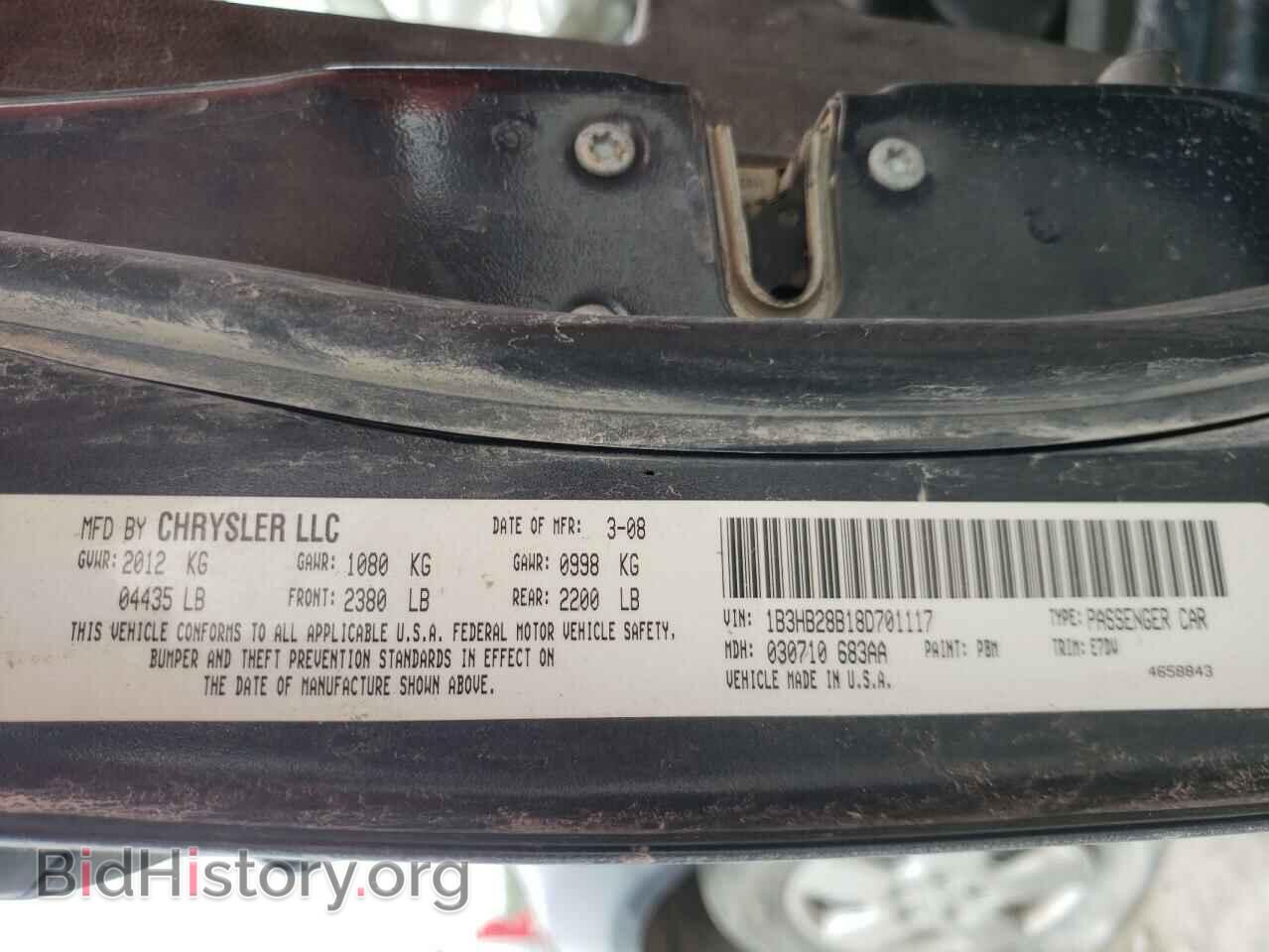 2008 DODGE CALIBER - VIN: 1B3HB28B18D701117 - Фото 10