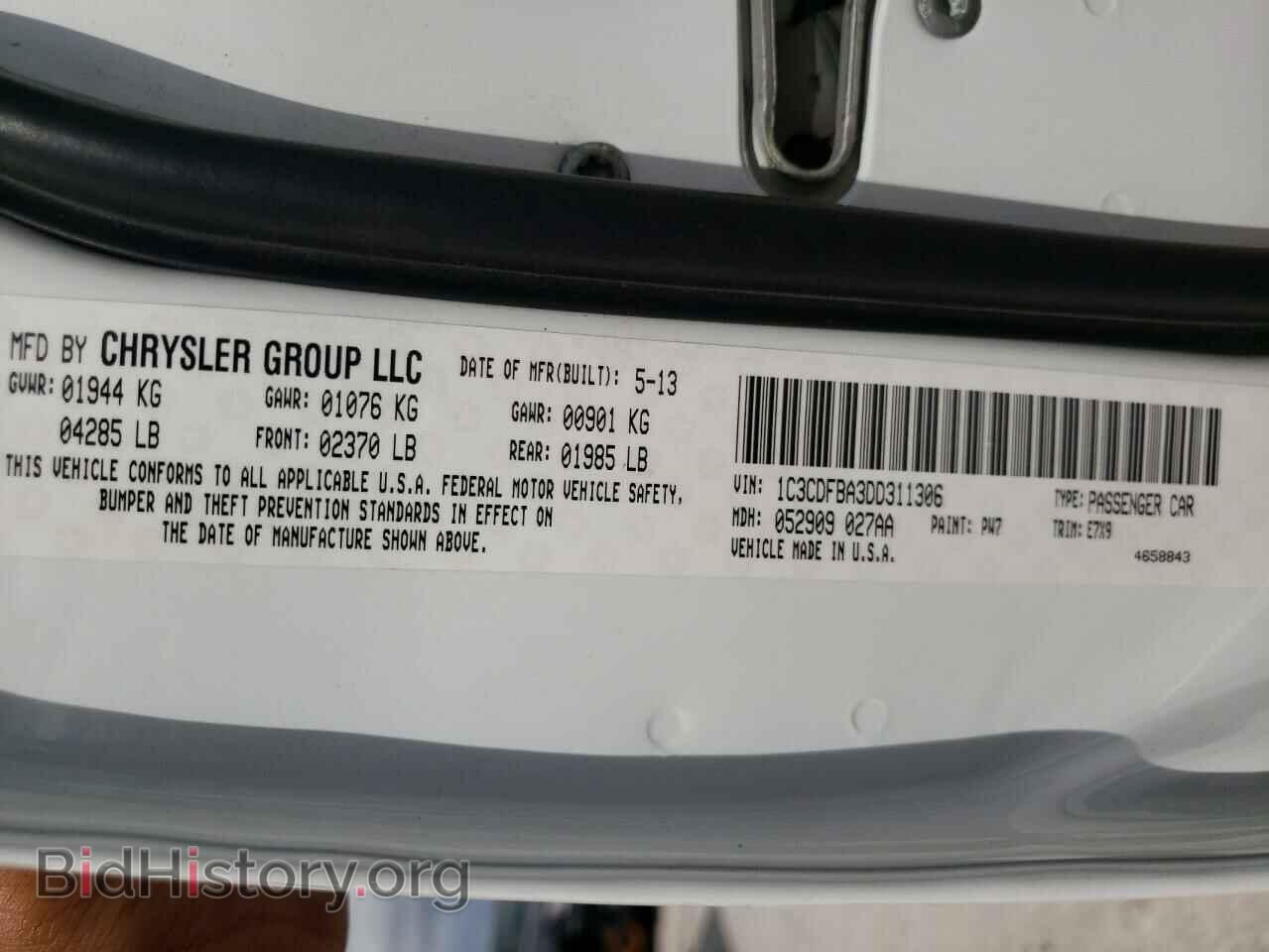 2013 DODGE DART - VIN: 1C3CDFBA3DD311306 - Photo 10