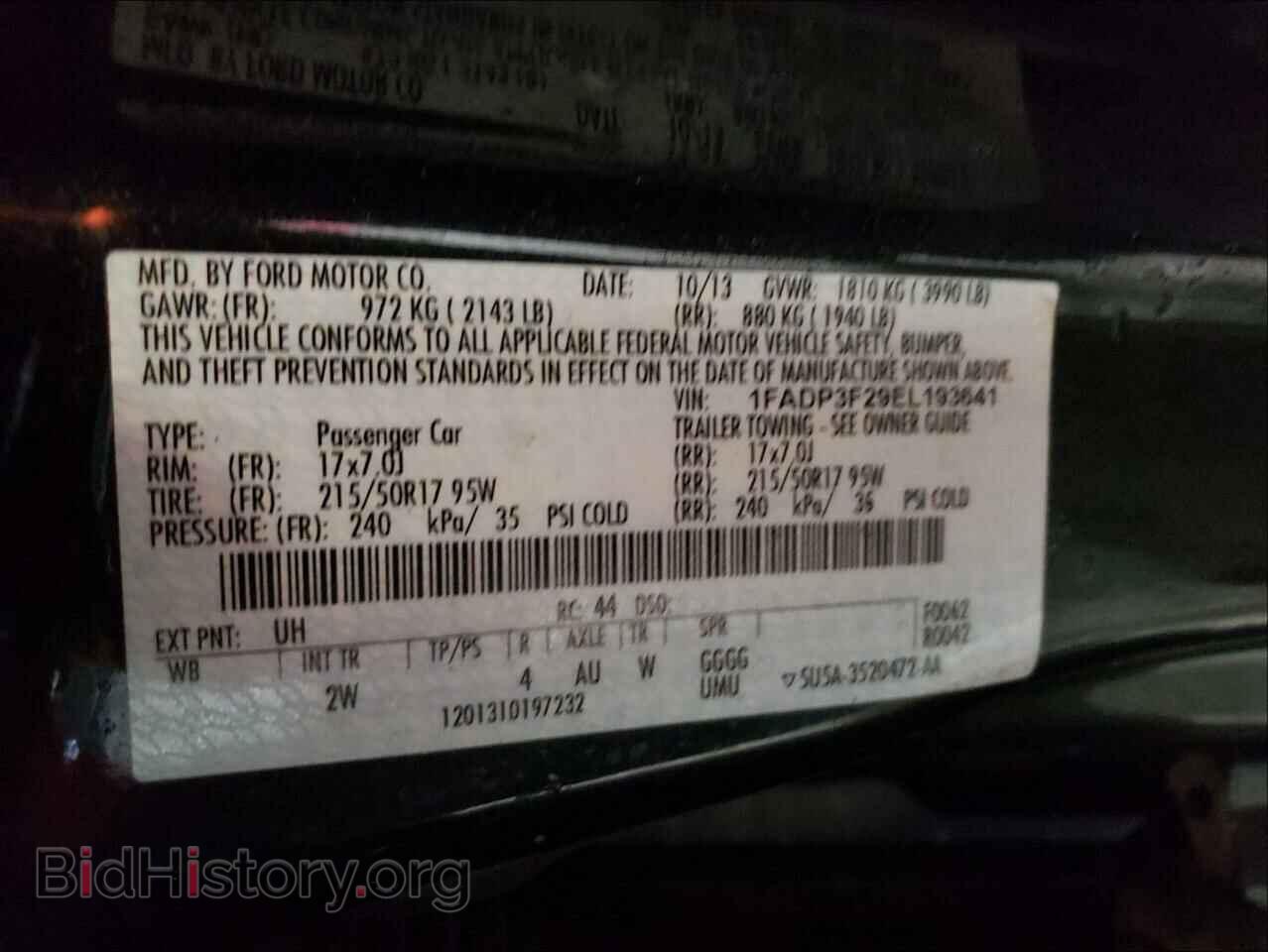 2014 FORD FOCUS - VIN: 1FADP3F29EL193641 - Фото 10
