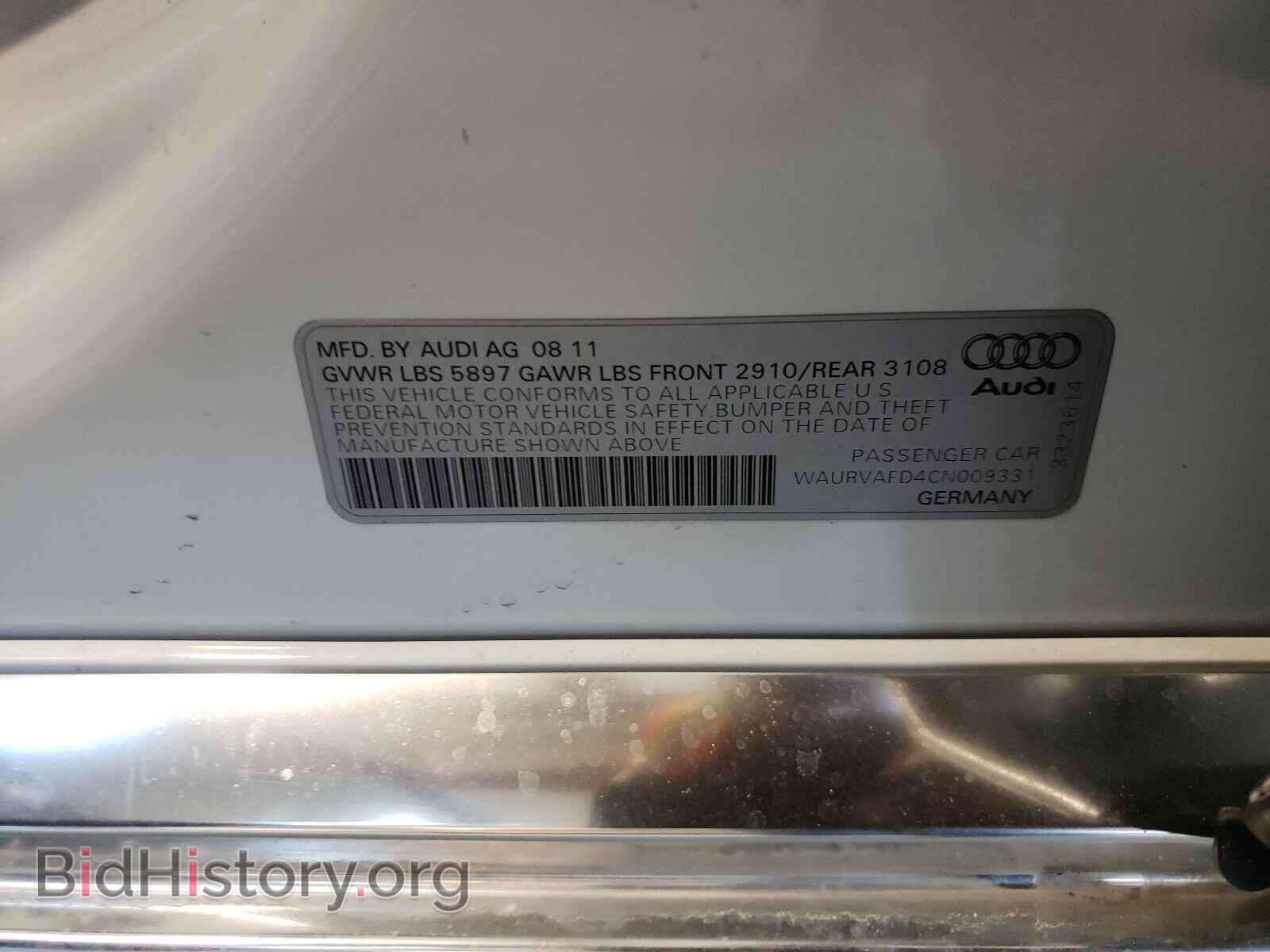 2012 AUDI A8 - VIN: WAURVAFD4CN009331 - Photo 10