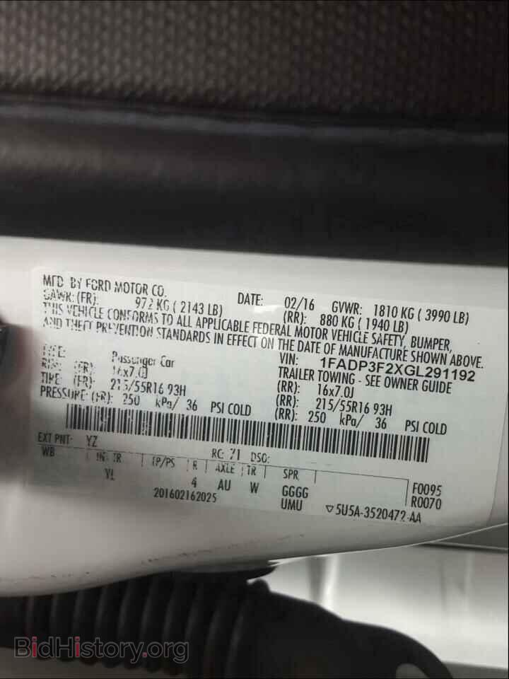 2016 FORD FOCUS - VIN: 1FADP3F2XGL291192 - Фото 10