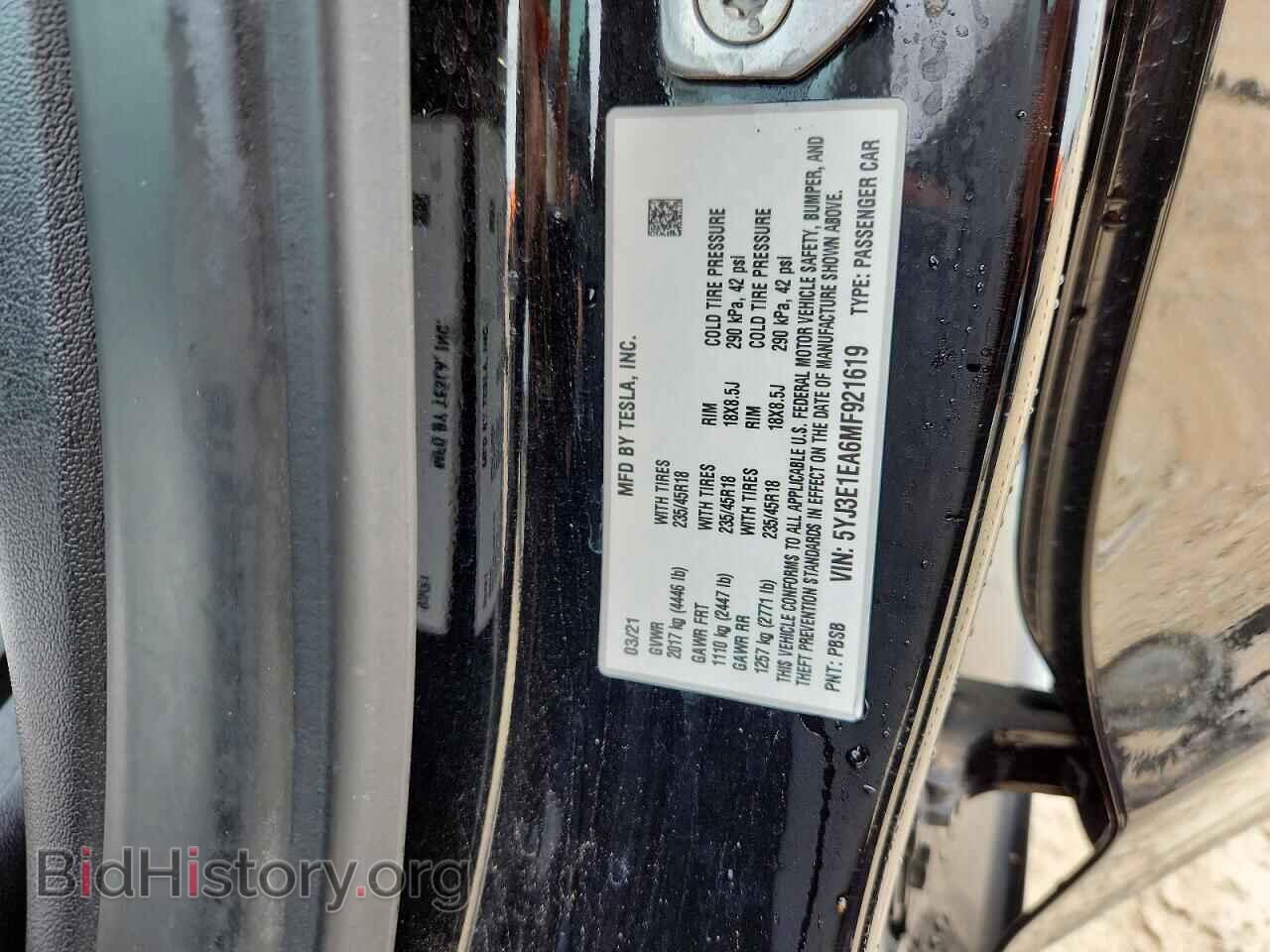 2021 TESLA MODEL 3 - VIN: 5YJ3E1EA6MF921619 - Photo 13