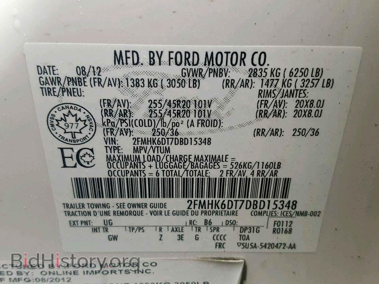 2013 FORD FLEX LIMIT - VIN: 2FMHK6DT7DBD15348 - Фото 10