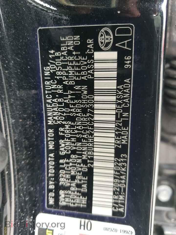2015 TOYOTA COROLLA - VIN: 2T1BURHE2FC277300 - Фото 13