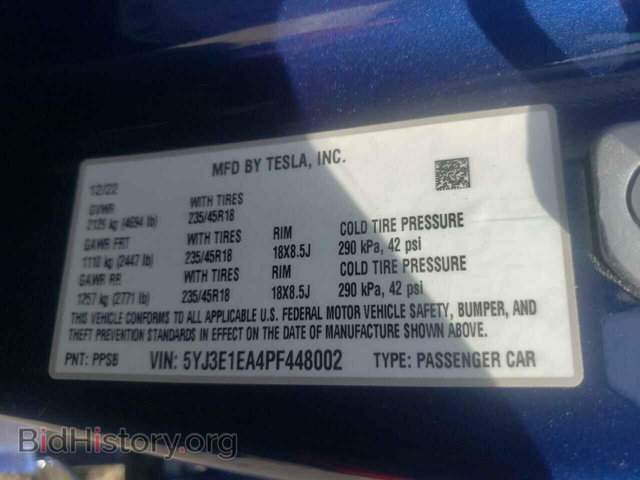 2023 TESLA MODEL 3 - VIN: 5YJ3E1EA4PF448002 - Фото 12