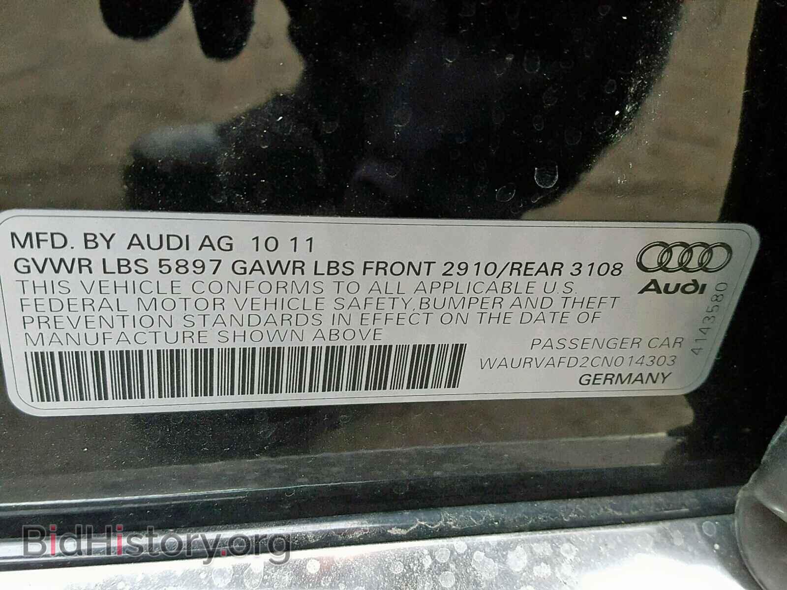 2012 AUDI A8 - VIN: WAURVAFD2CN014303 - Фото 10
