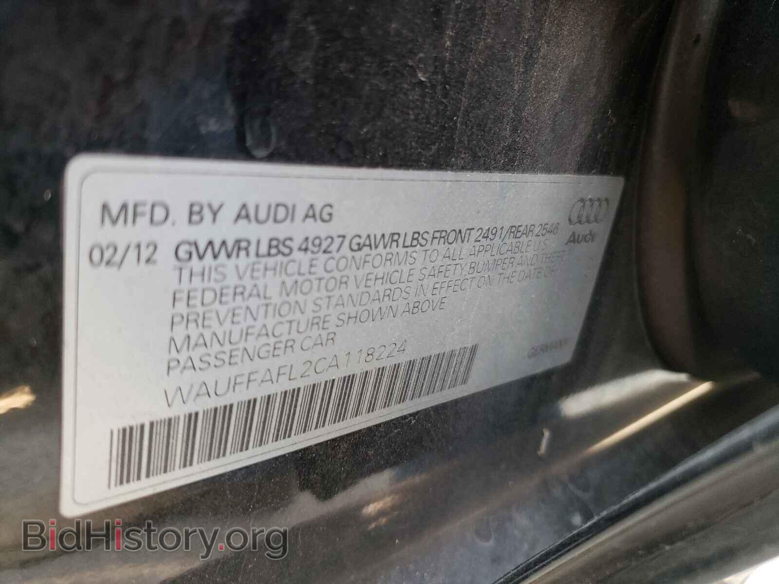 2012 AUDI A4 - VIN: WAUFFAFL2CA118224 - Фото 10
