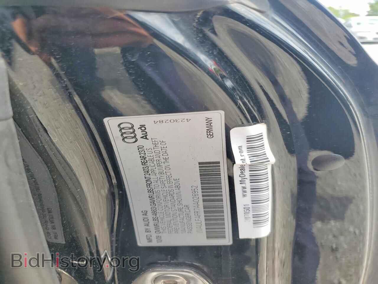 2010 AUDI A5 - VIN: WAULFAFR7AA026952 - Фото 12