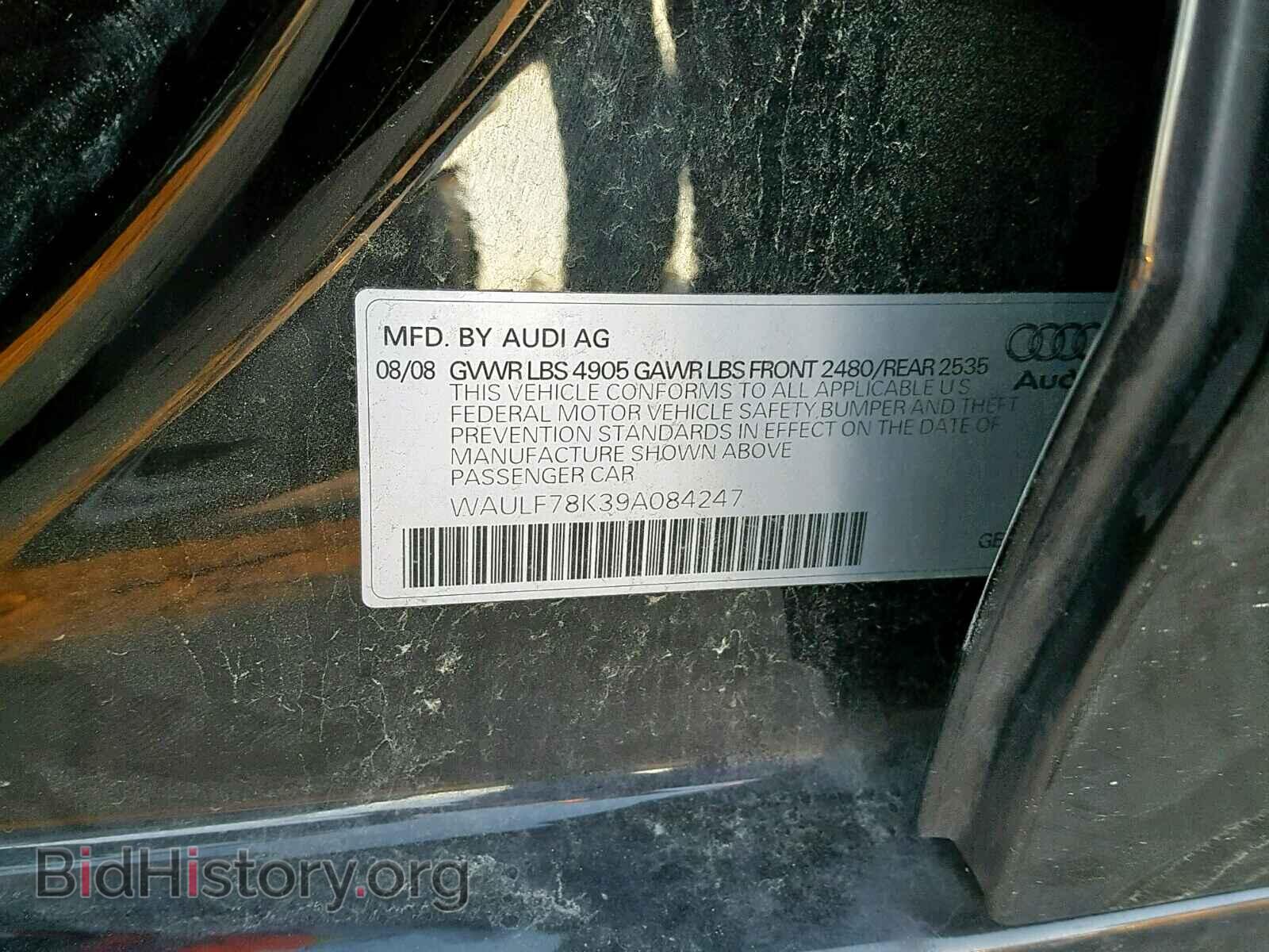 2009 AUDI A4 - VIN: WAULF78K39A084247 - Фото 10