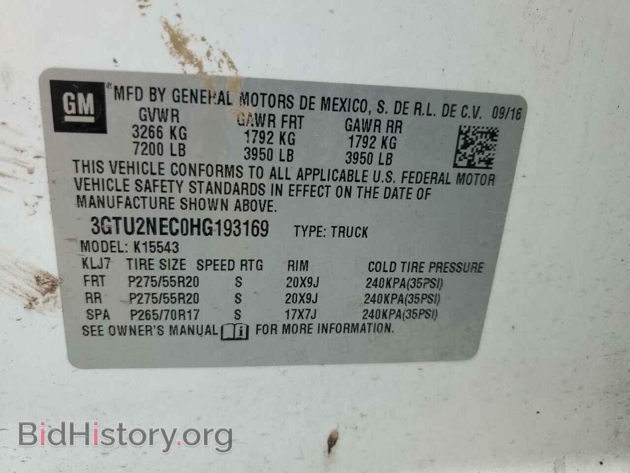 2017 GMC SIERRA - VIN: 3GTU2NEC0HG193169 - Фото 10