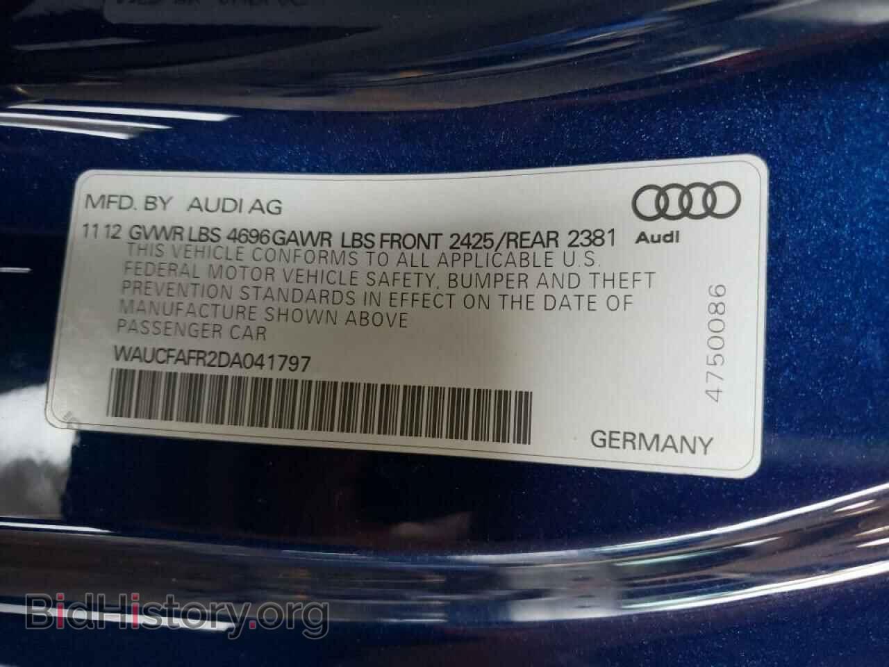 2013 AUDI A5 - VIN: WAUCFAFR2DA041797 - Photo 10
