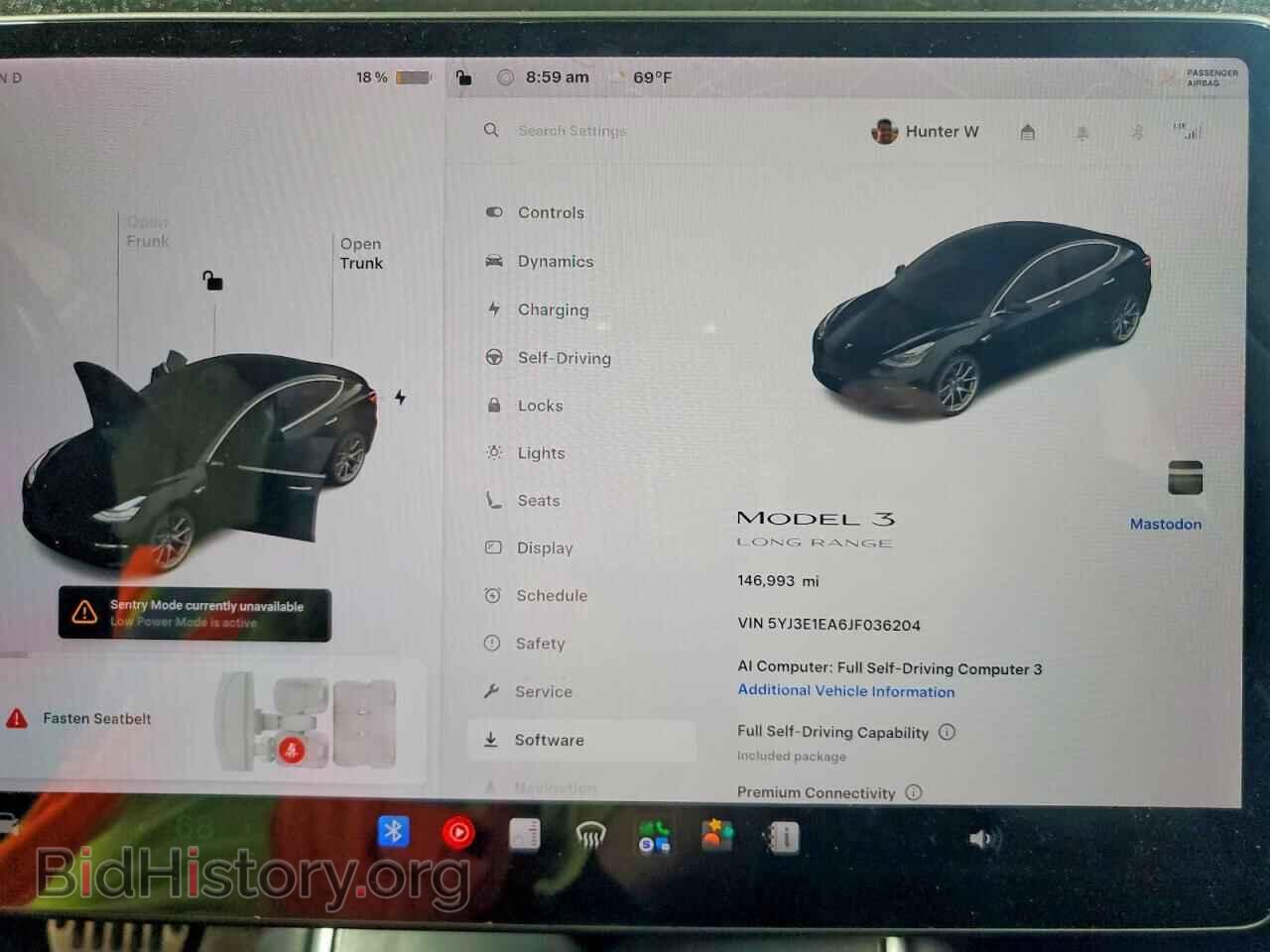 2018 TESLA MODEL 3 - VIN: 5YJ3E1EA6JF036204 - Фото 9
