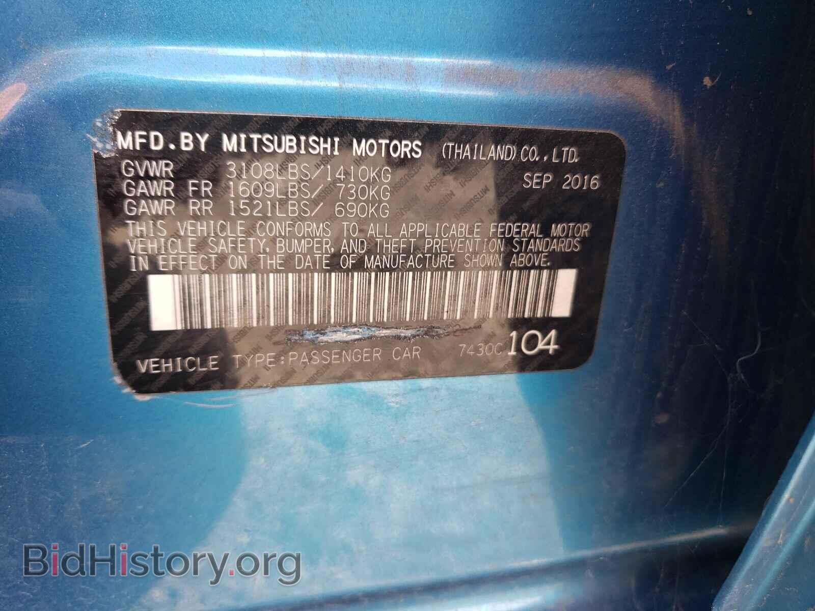 2017 MITSUBISHI MIRAGE - VIN: ML32F3FJ4HHF12792 - Фото 10