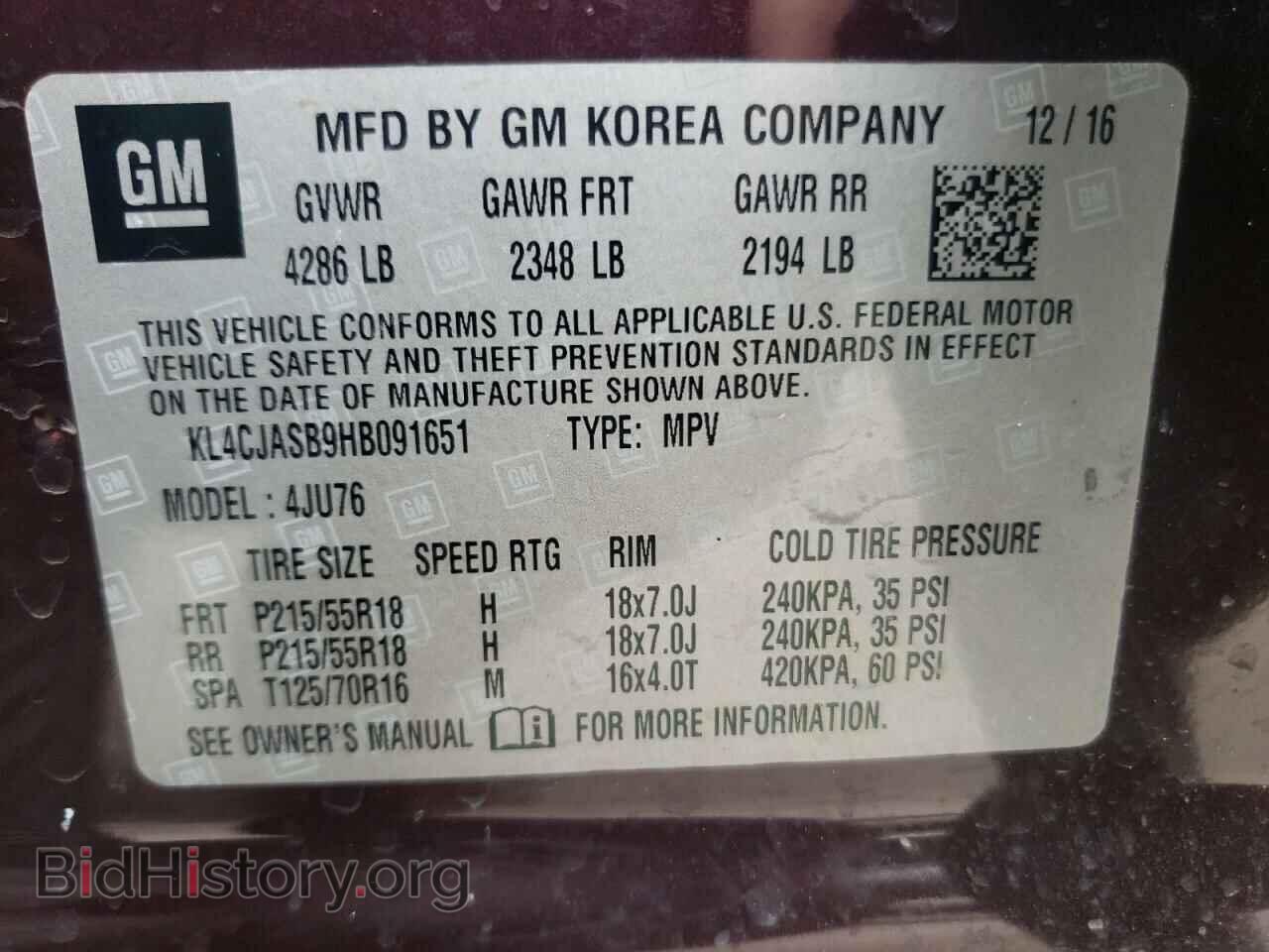 2017 BUICK ENCORE - VIN: KL4CJASB9HB091651 - Photo 13