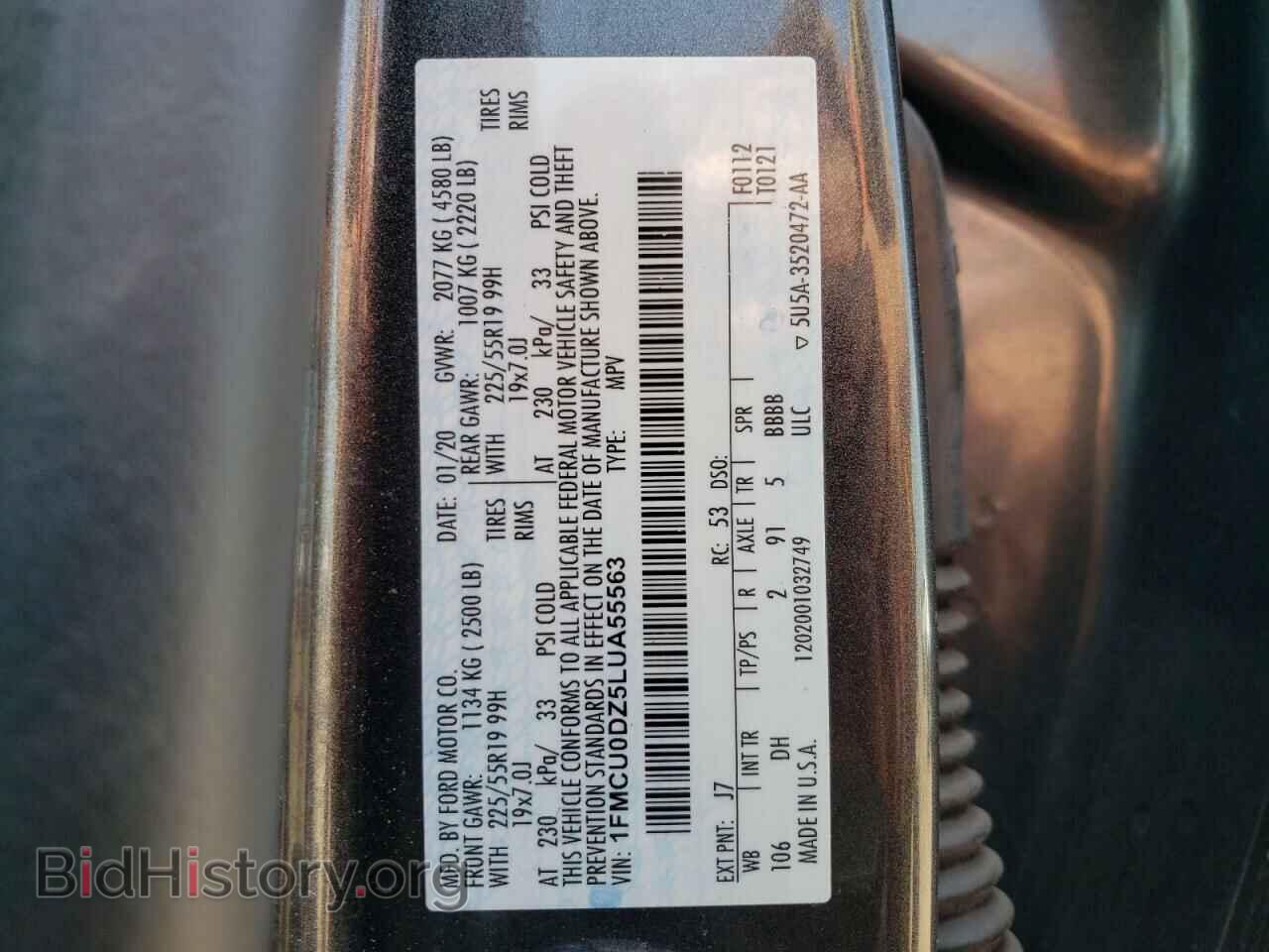 2020 FORD ESCAPE - VIN: 1FMCU0DZ5LUA55563 - Фото 12