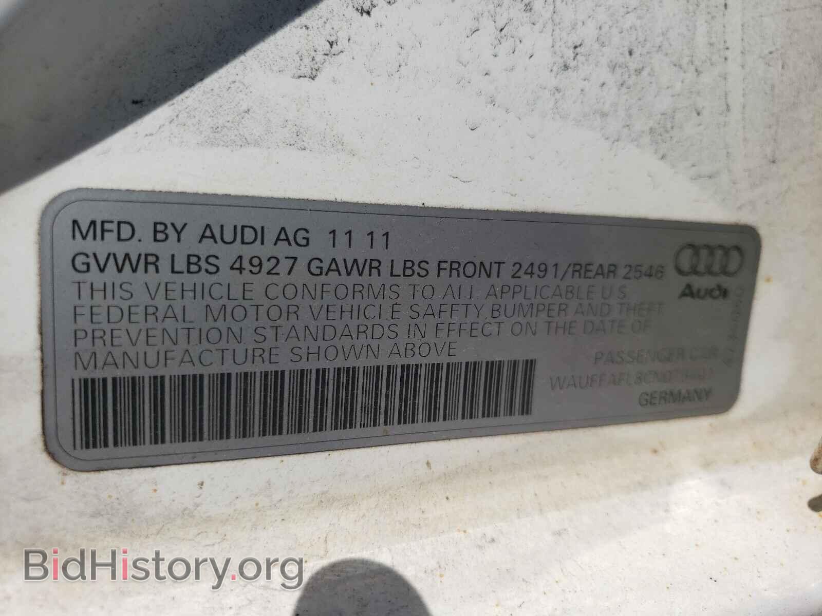 2012 AUDI A4 - VIN: WAUFFAFL8CN015401 - Фото 10
