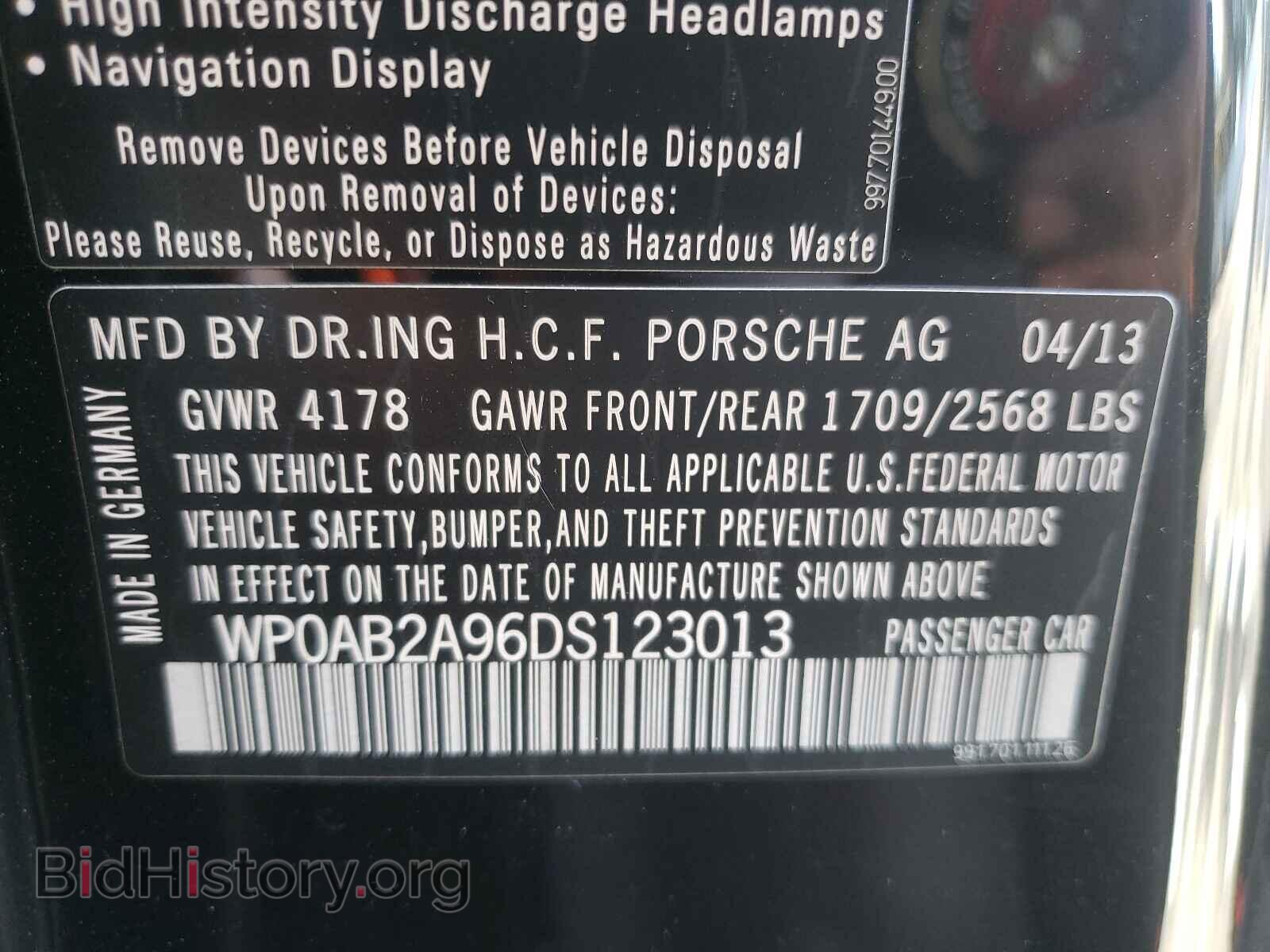 2013 PORSCHE 911 - VIN: WP0AB2A96DS123013 - Фото 10