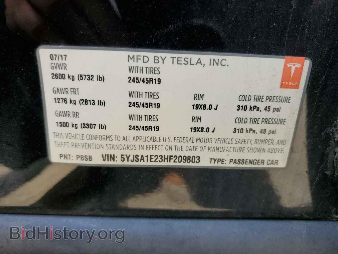 2017 TESLA MODEL S - VIN: 5YJSA1E23HF209803 - Photo 13