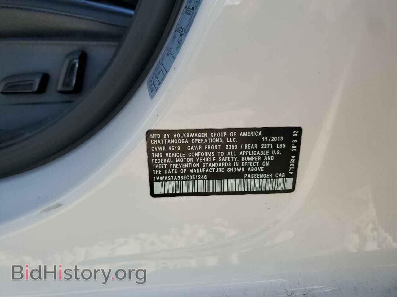 2014 VOLKSWAGEN PASSAT - VIN: 1VWAS7A36EC051246 - Фото 12