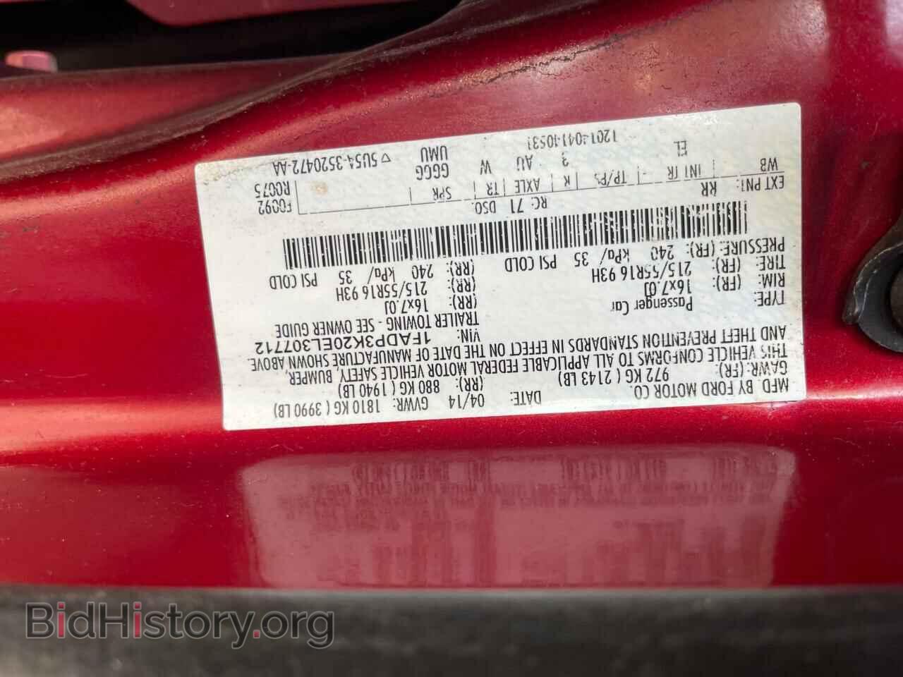 2014 FORD FOCUS - VIN: 1FADP3K20EL307712 - Фото 10