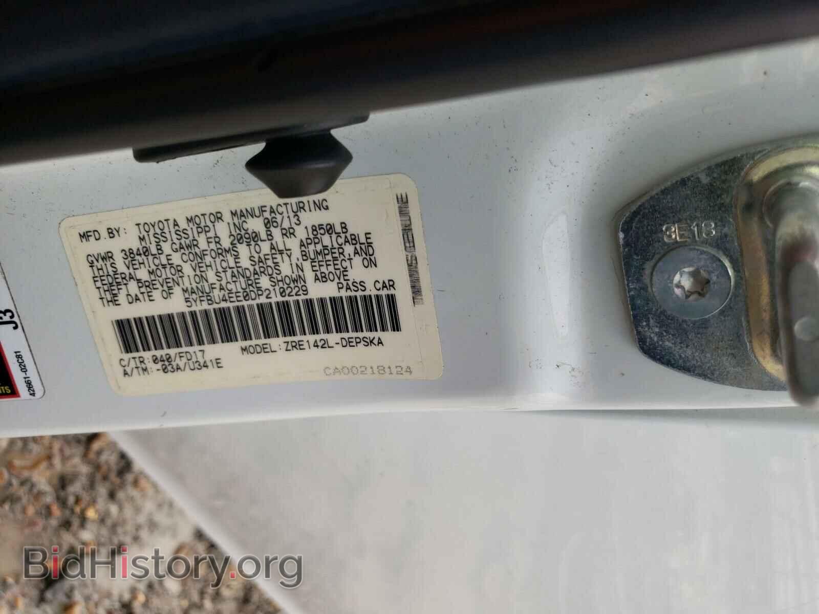2013 TOYOTA COROLLA - VIN: 5YFBU4EE0DP210229 - Фото 10
