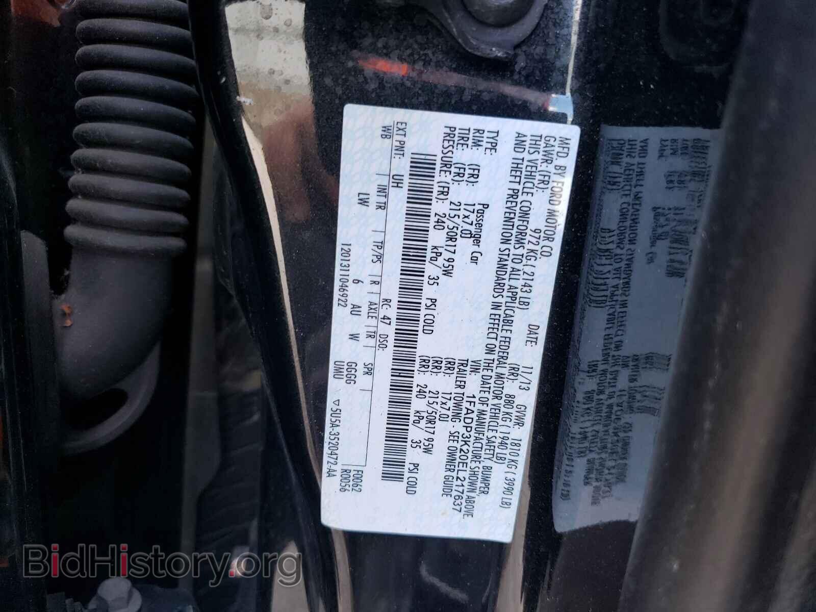 2014 FORD FOCUS - VIN: 1FADP3K20EL217637 - Фото 10