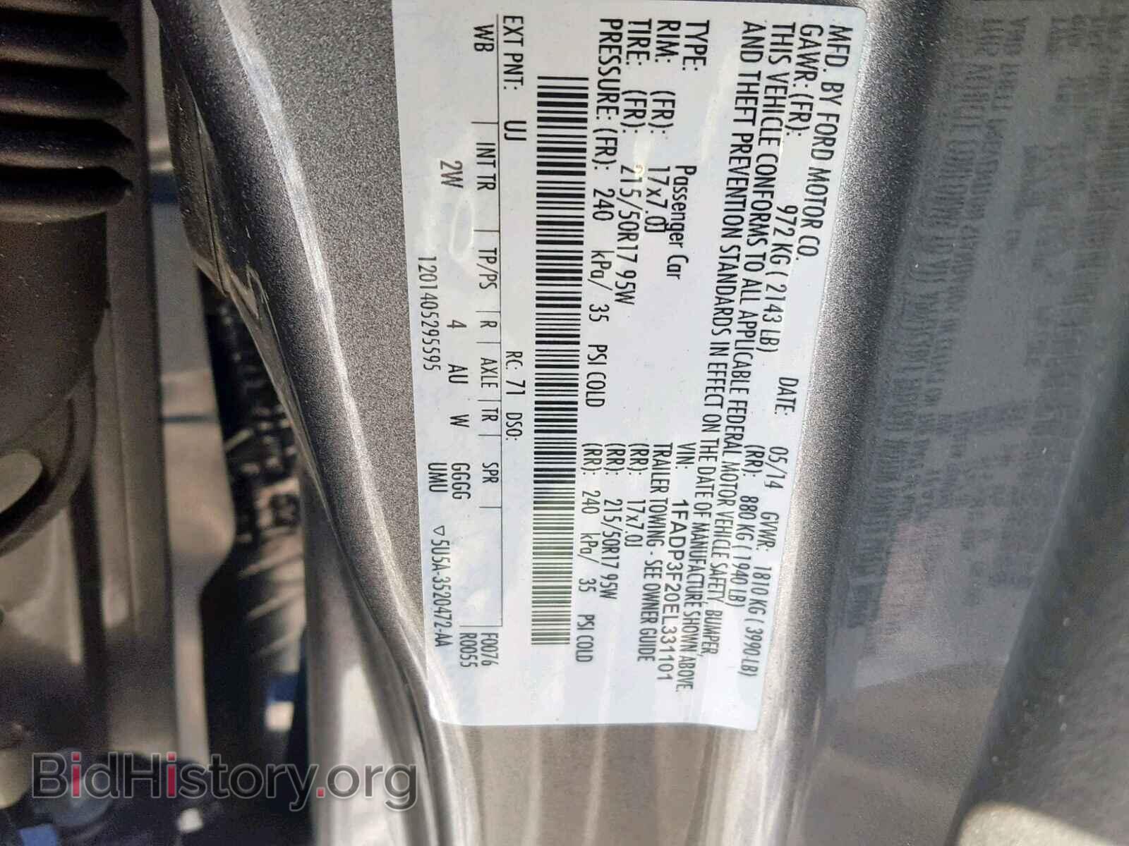 2014 FORD FOCUS SE - VIN: 1FADP3F20EL331101 - Фото 10