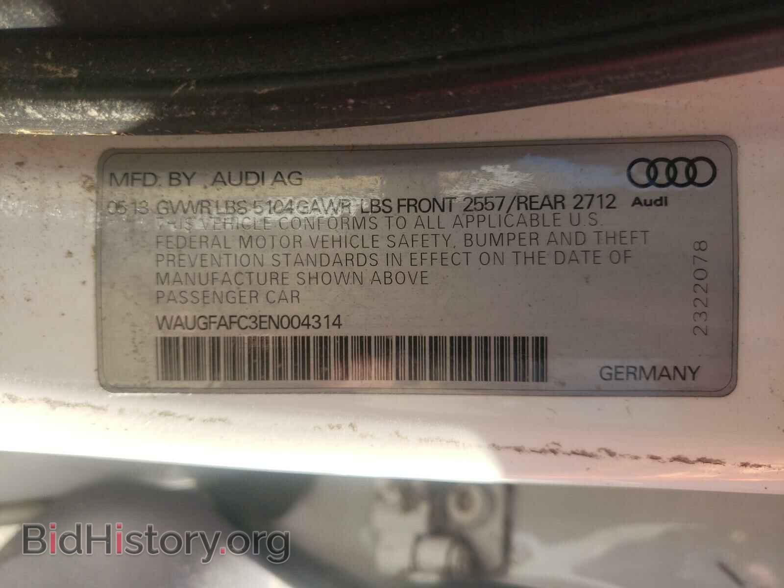 2014 AUDI A6 - VIN: WAUGFAFC3EN004314 - Фото 10