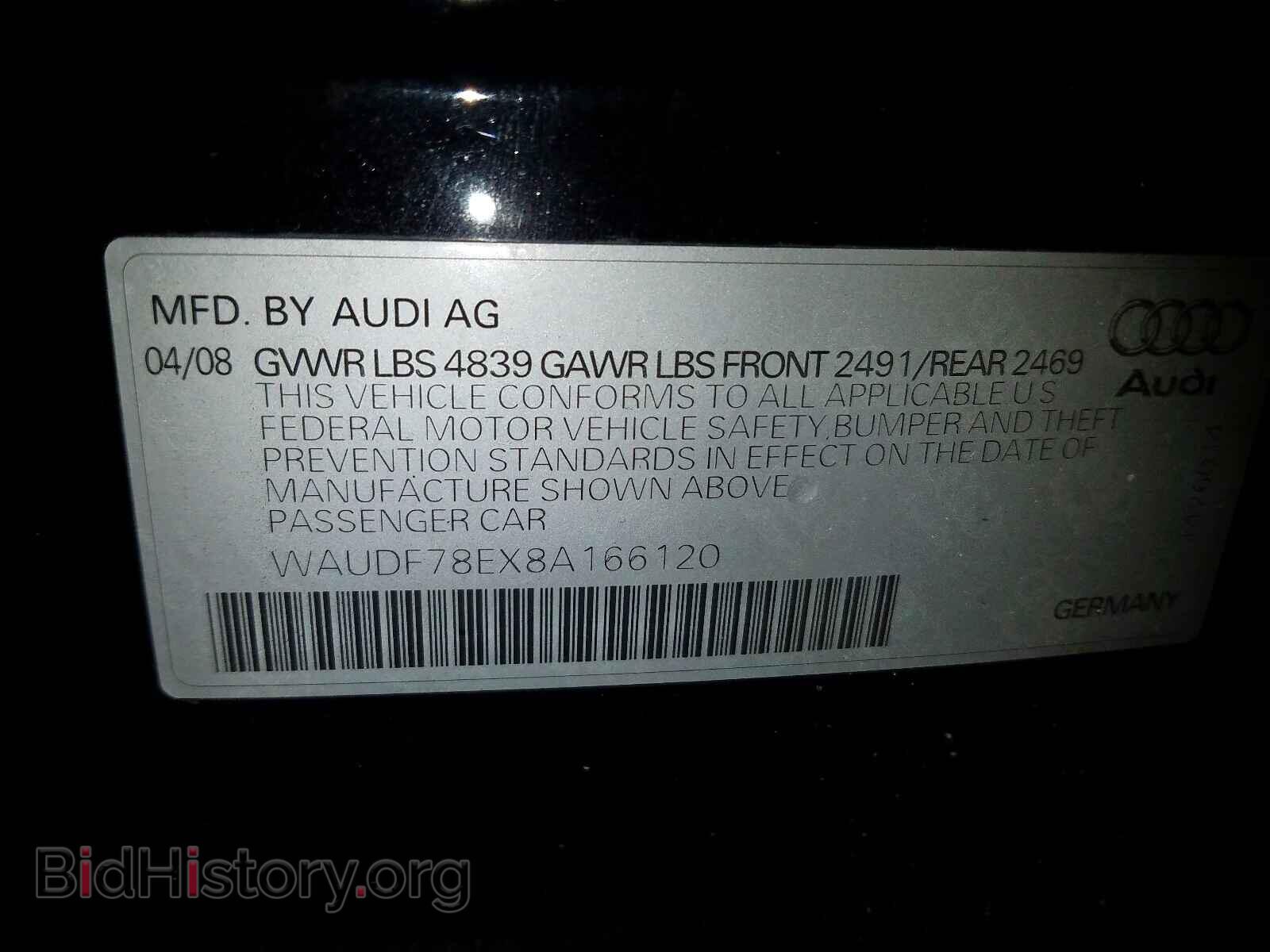 2008 AUDI A4 - VIN: WAUDF78EX8A166120 - Photo 10