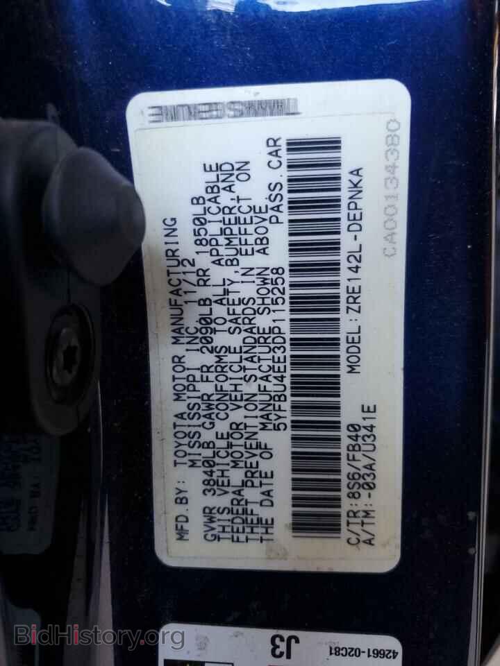 2013 TOYOTA COROLLA - VIN: 5YFBU4EE3DP115258 - Photo 12