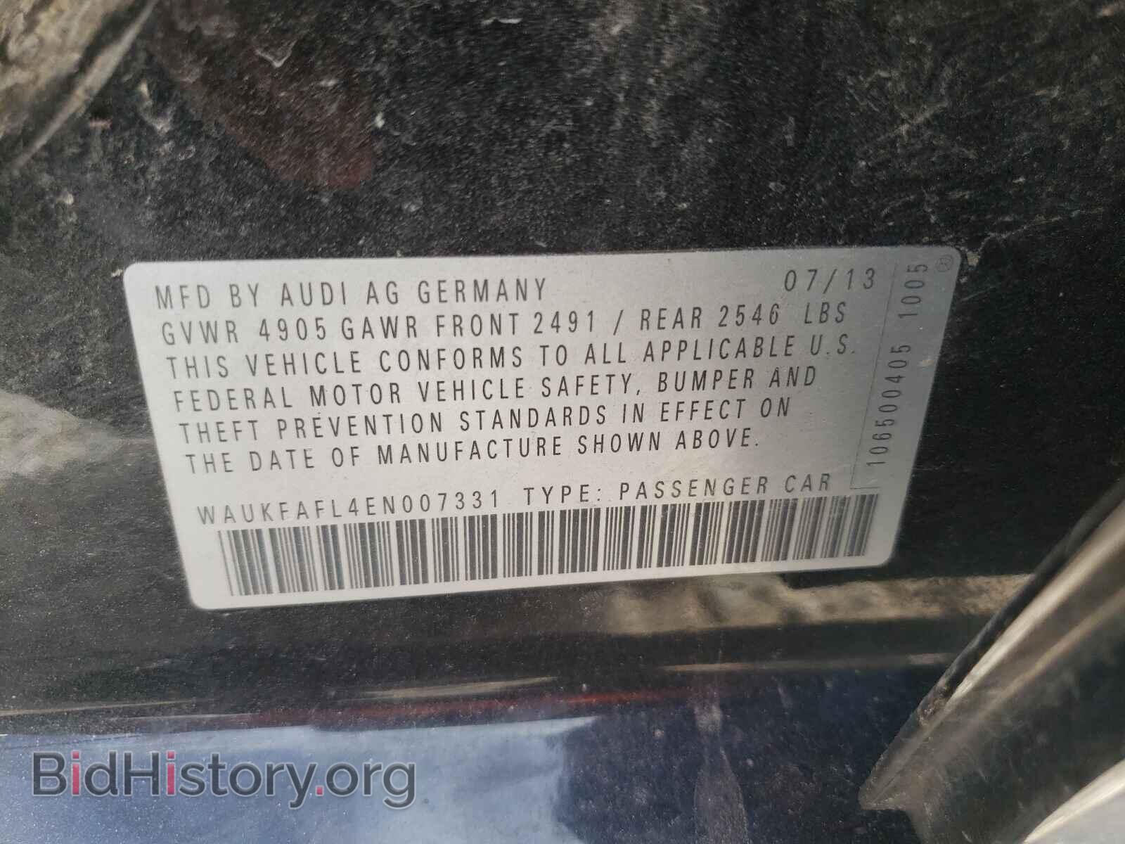2014 AUDI A4 - VIN: WAUKFAFL4EN007331 - Фото 10