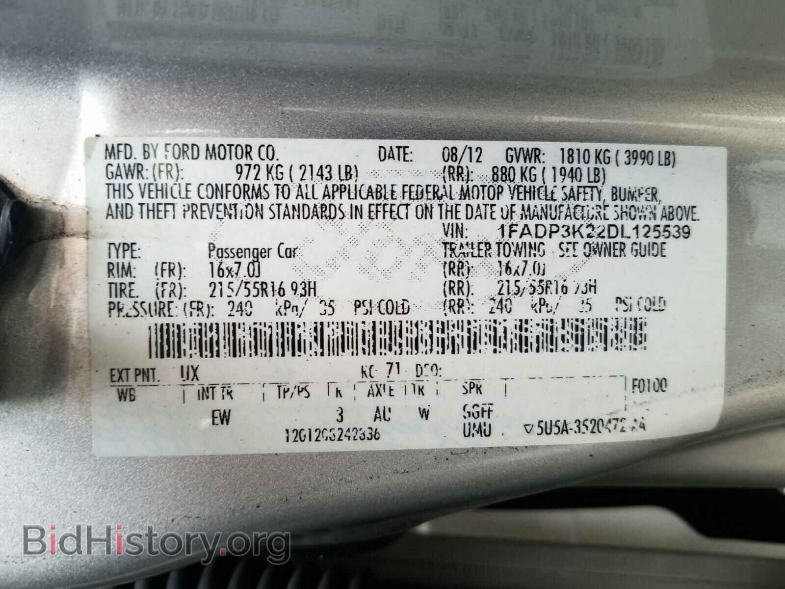 2013 FORD FOCUS - VIN: 1FADP3K22DL125539 - Photo 10
