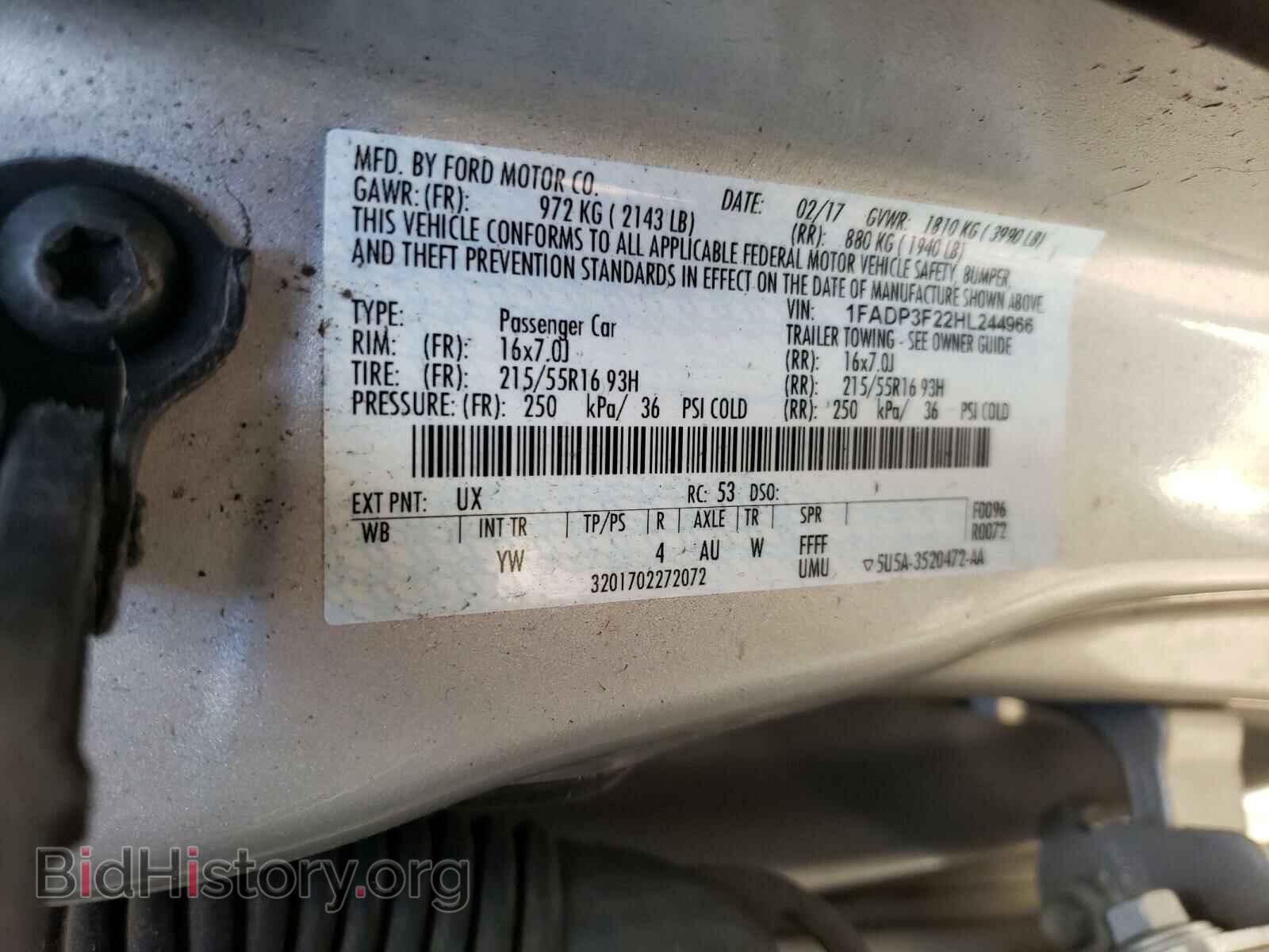 2017 FORD FOCUS - VIN: 1FADP3F22HL244966 - Фото 10