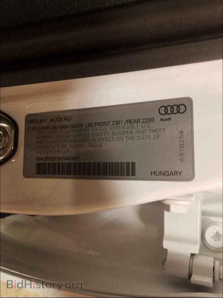 2017 AUDI A3 - VIN: WAUB8GFF3H1045667 - Фото 10