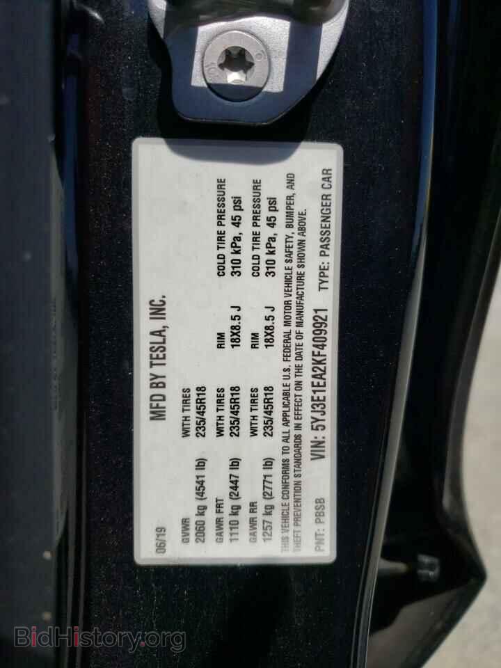 2019 TESLA MODEL 3 - VIN: 5YJ3E1EA2KF409921 - Photo 12