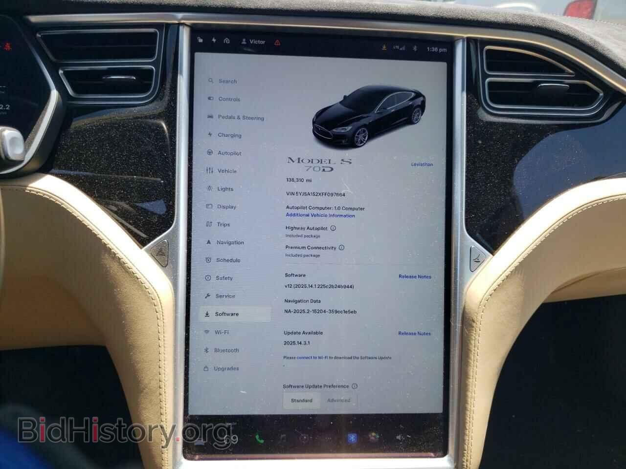 2015 TESLA MODEL S - VIN: 5YJSA1S2XFF097664 - Фото 9