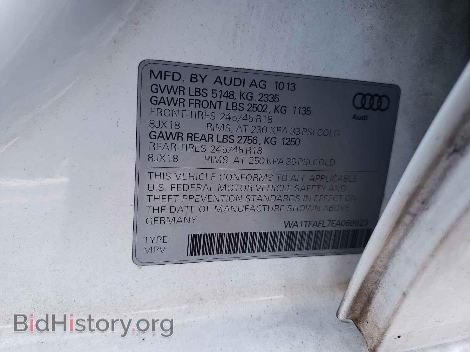 2014 AUDI A4 - VIN: WA1TFAFL7EA069623 - Фото 10